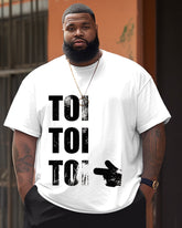 Men's Plus Size Toi Thumb Press Courage Letter Crewneck Short Sleeve T-Shirt